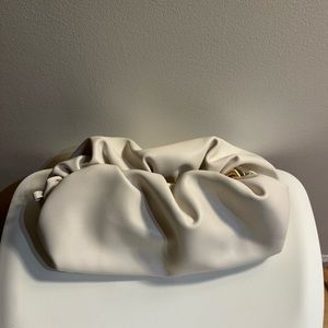 Buttery soft white clutch/ chain (shoulder strap)